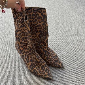 Aquazzura Brown Leopard Print Heeled Boots